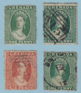 GRENADA  GROUP OF 4 EARLY ISSUES - MNG & USED - NO FAULTS VERY FINE ! - W242