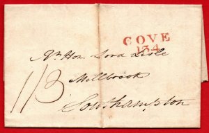 1830 EL to Southampton with very fine intermediate COVE/134 Mileage in red. Rare