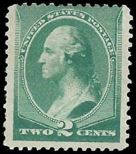 # 213 Green Mint Hinged George Washington