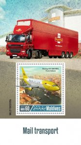 Maldives 2019 MNH Mail Transport Stamps Boeing 737 Aircraft Aviation 1v S/S