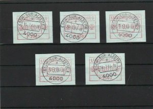 LUXEMBOURG  POST AUTOMATION , POSTAGE METER MAIL STAMPS , ATM  LABELS CANCELED