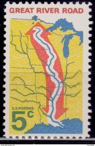 United States, 1966, Great River Road, 5c, sc#1319, MNH