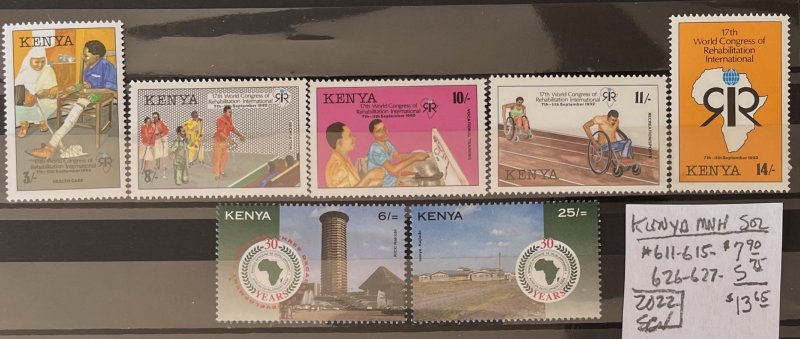 Kenya MNH Selection #611//627- SCV=$13.65