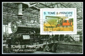 1989 SAO TOME And PRINCIPE Souvenir Sheet - Locomotives B K2 