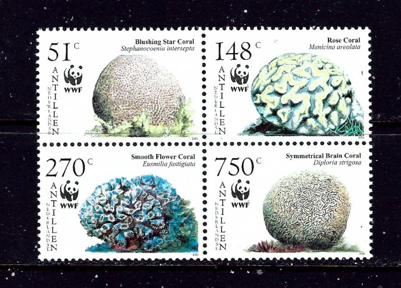 Netherlands Antilles 1071 MNH 2005 WWF block of 4