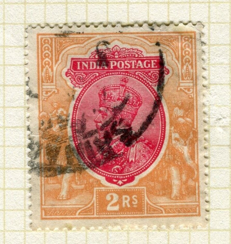 INDIA; 1912 early GV issue fine used Shade of 2R. value