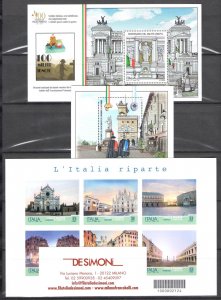 2021 Italy Republic, Full Year, New Stamps, 93 Values + 6 Sheets (Including Ital