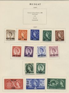 MUSCAT: 1952-54 & 1957 Definitives + Scout Jamboree, MLH