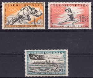 Czechoslovakia 1960 Sc#967/969 OLYMPIC GAMES ROME 1960 Set (3) MNH