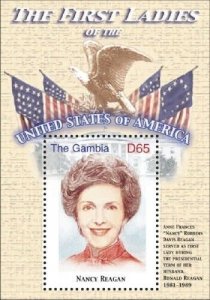 GAMBIA FIRST LADIES OF THE UNITED STATES - NANCY REAGAN S/S MNH
