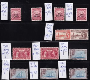 BARBADOS SELECTIONS OF VF-MNH & MH CAT VALUE $35.50 NICE LOT TO FILL SPACES