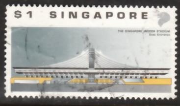 Singapore 1989 Sc 558 Indoor Stadium $1 Top Value Used