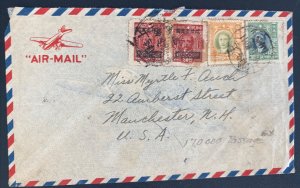 1949 Shanghai China Inflation Rate Airmail Cover To Manchester NH USA