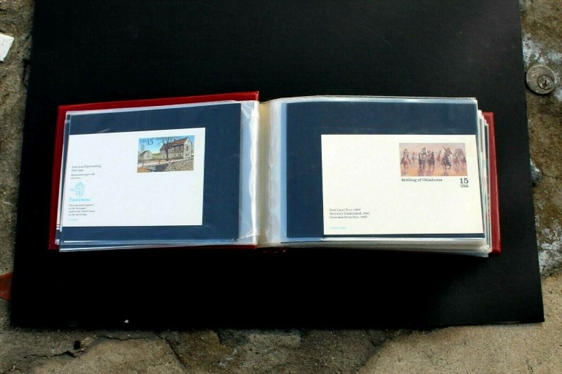 US Postal Card Collection MINT Large Lot of 150 MNH Cards in Vintage Album