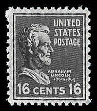 PCBstamps     US # 821 16c Abraham Lincoln, MNH, (5)