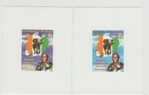 Ivory Coast Luxury Proof 2000 40 Years Independence Elephant Dove Bird