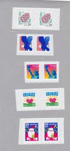 Pair 29c Philatelic Coils w/ backing US #2491c, 2598B, 2599, 2813, 2873 Lot 5...