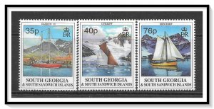 South Georgia #201-203 Yachts Set MNH