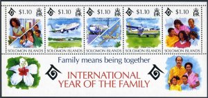 Solomon Isls 778f,MNH.Michel Bl.38. Year of the Family IYF-1994.Planes.