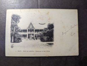 1907 Haiti Missing Stamp Postcard Cover Port Au Prince to Paris France