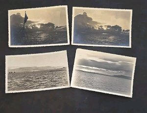 WWII WW2 Nazi German Third Reich Photo Postcard Lot X 4 Ocean Sea Boat Flag