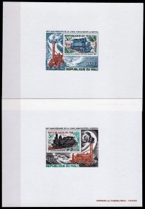 Mali 1980 Sc#C381/C382 RAIWAYS STEPHENSON'S-LIVERPOOL 2 DELUXE S/S  MNH