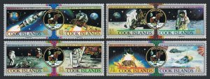 Cook Islands 1007-1010,1011,MNH.Mi 1269-1276,Bl.188. Moon landing,20th Ann,1989.