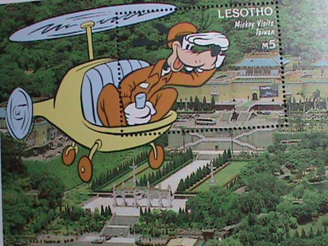 LESOTHO STAMP-1993 DISNEY CARTOON- GOOFY'S FLIGHT OVER TAIPEI-CHINA-MNH S/S-VF