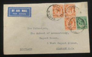 1935 Nairobi Kenya Early Airmail Cover To Glasgow Scotland Via England