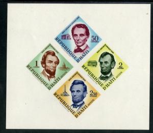 HAITI C144a MNH S/S IMPERF SCV $3.00 BIN $2.00 LINCOLN