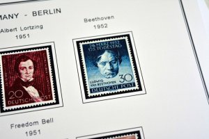 COLOR PRINTED GERMANY BERLIN 1948-1990 STAMP ALBUM PAGES (76 illustrated pages)