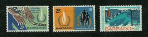 Barbados Scott #309-11 \International Human Rights Year\ MNH