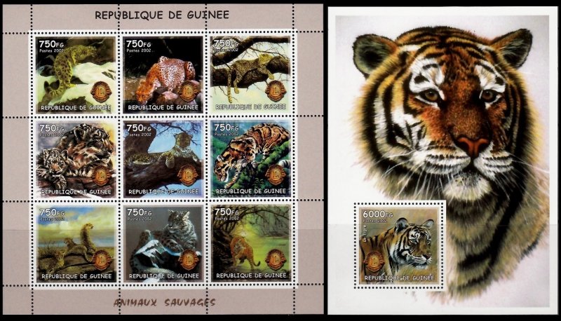 GUINEA 2002 WILD ANIMALS TIGERS ANIMAUX SAUVAGES WILDE TIERE [#0206P]