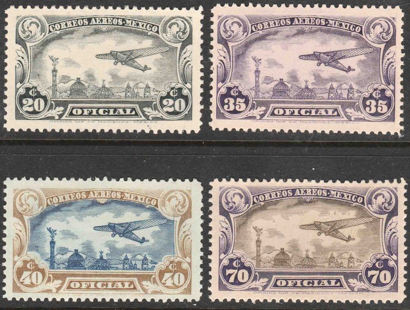 MEXICO CO12-CO15, OFFICIAL AIR MAIL, COMPLETE SET, MINT, NH. F-VF.