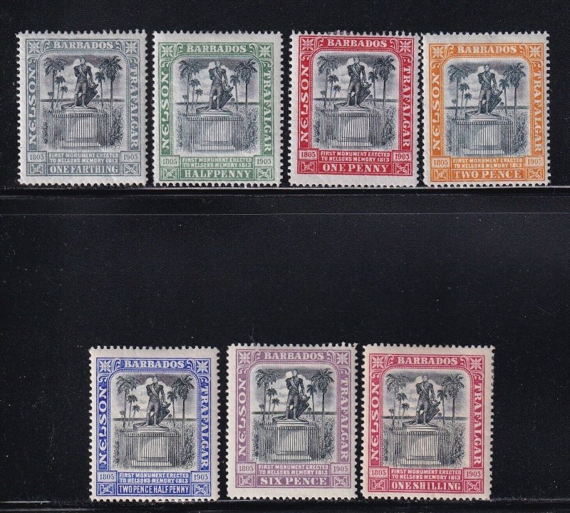 Barbados Scott# 102-108 set VF previously hinged nice color cv $101 ! see pic !