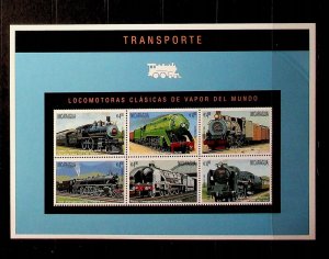 NICARAGUA Sc 2130 NH MINISHEET OF 1995 - TRAINS - (CT5)