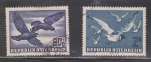 AUSTRIA Scott # C54 & C56 - Used - Airmails Barn Swallows & Blackheaded Gulls