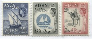 Aden QEII 3 values to 2/ mint o.g. hinged