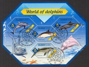 Solomon Islands 2014 Dolphins Sheet Used / CTO