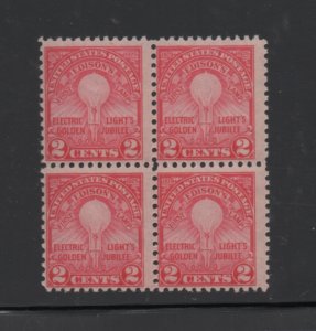 Scott # 654  unused block of 4  MNH  Orignal GUM