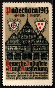 1913 Germany Poster Stamp Paderborn Commercial And Industrial Art Exhibition