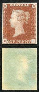 1841 Penny Red (RI) Plate 10 P converted to R Superb MINT