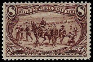 U.S. #289 MNH; 8c Trans Mississippi - Troops Guarding Train (1898)