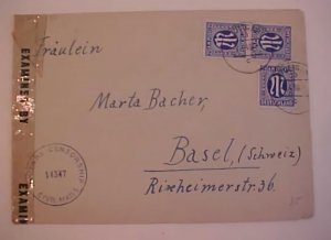 GERMAN USA AM #9 x3 cat.$70.00 CENSORED COVER STUTTGART 1946 APRIL 8