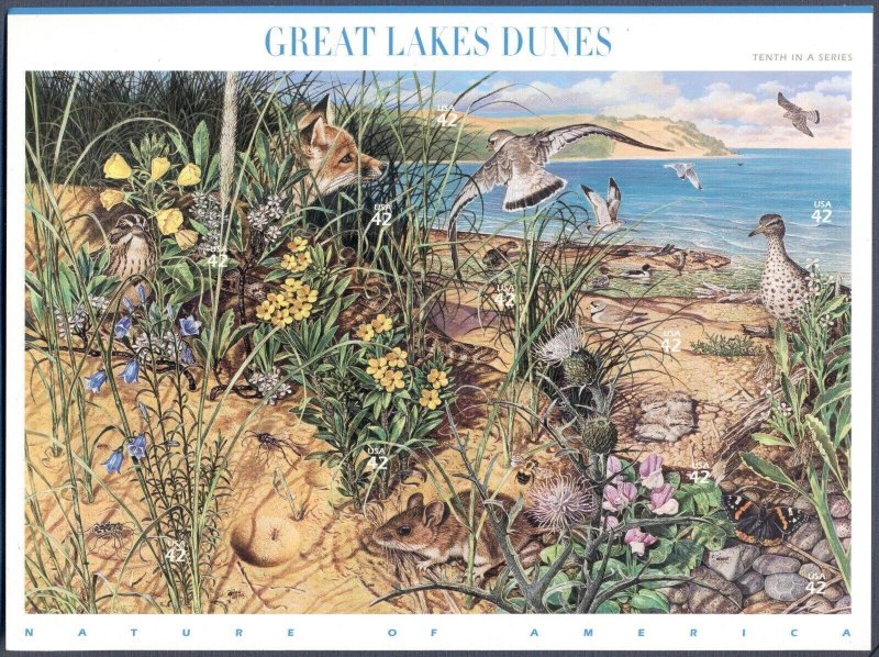 US 2009 Nature of America Great Lakes Dunes Sheet; 44 Cents, MNH Sc 4352 