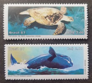 *FREE SHIP Brazil Fauna Preservation 1987 Whale Turtle Marine Life (stamp) MNH