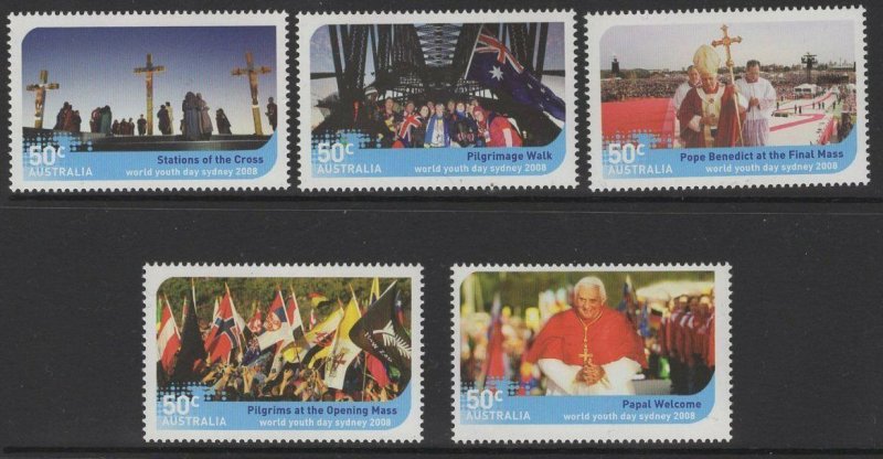 AUSTRALIA SG3022/6 2008 WORLD YOUTH DAY MNH 