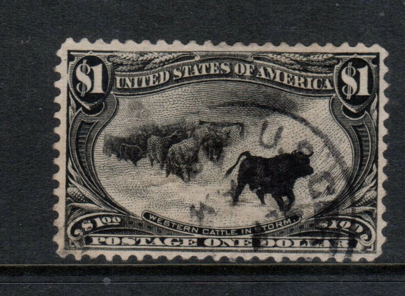 USA #292 Used Fine - Very Fine With Light Town Cancel Very Trivial Thin On Back