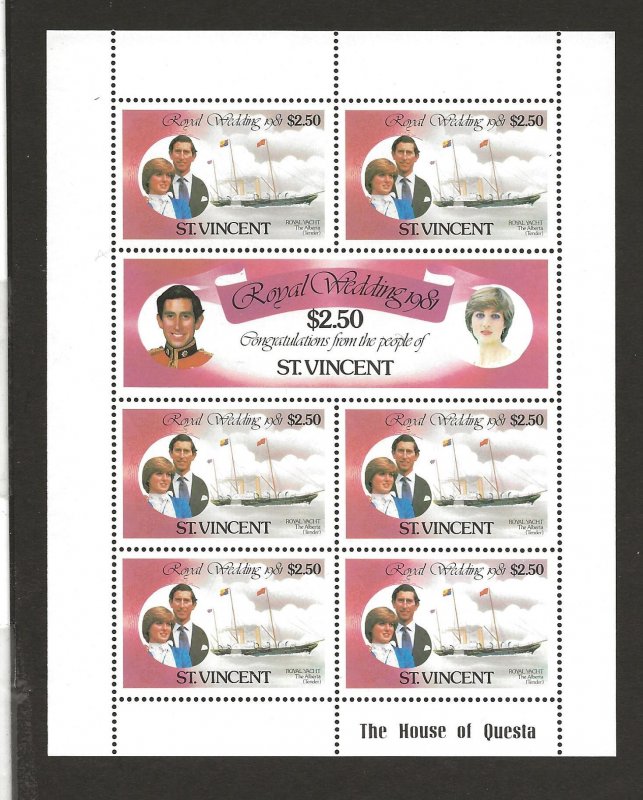 ST. VINCENT GRENADINES SC# 629-30 SHEET/7   FVF/MNH