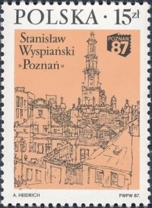 Poland 1987 MNH Stamps Scott 2812 Poznan Town Hall Painting Philately Exhibition